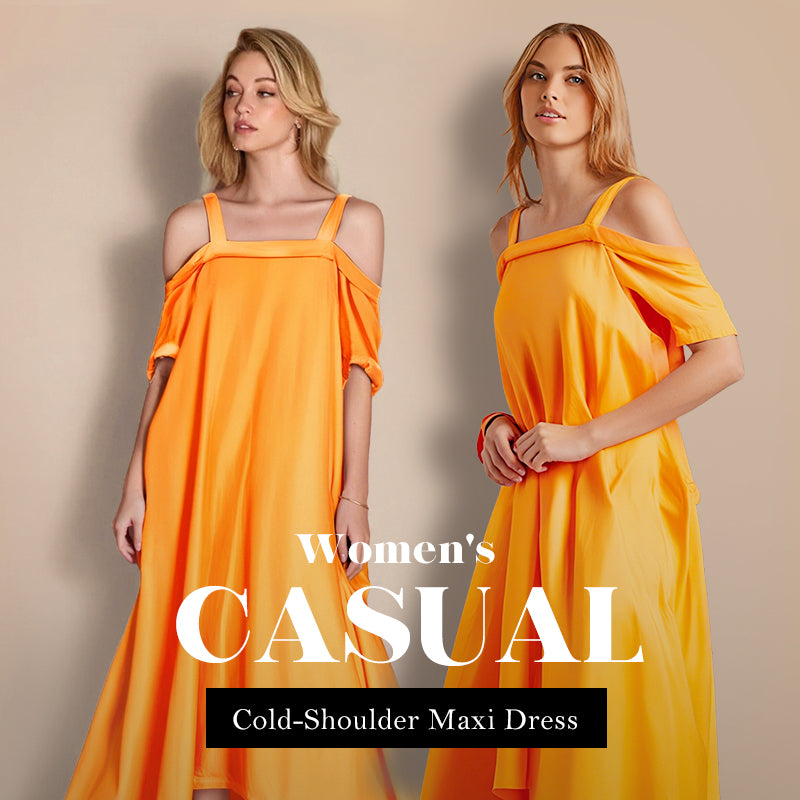 ๐ Women's Maxi Dress With Open Shoulders