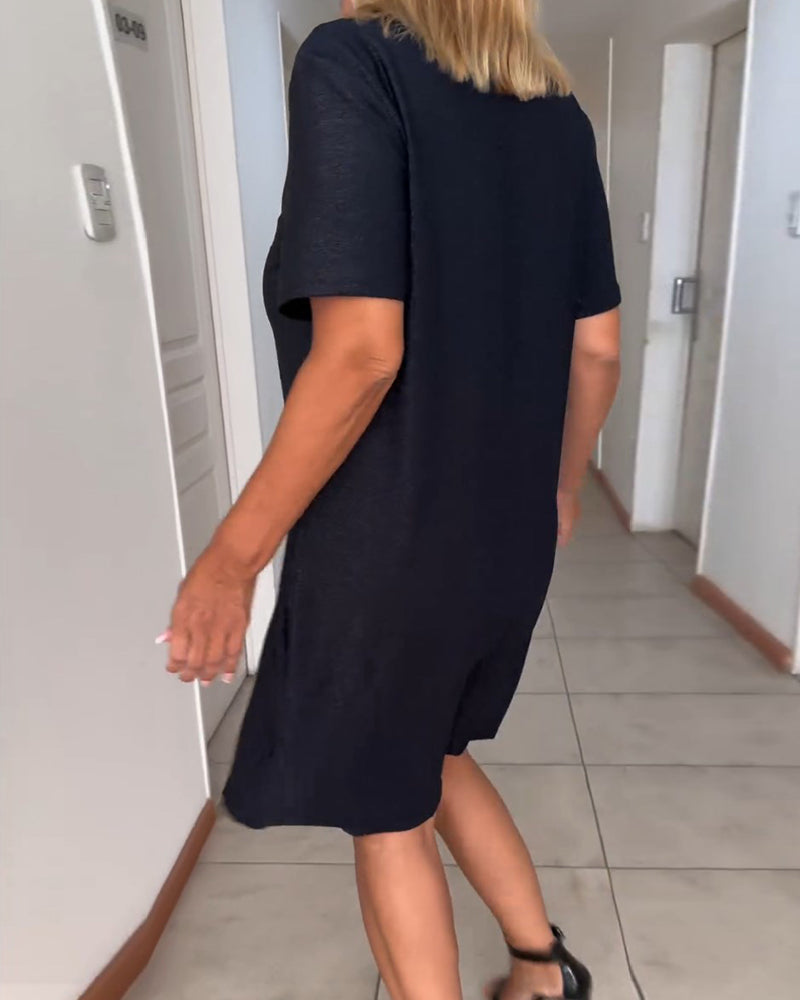 ๐V-neck Twist Short-sleeved Dress