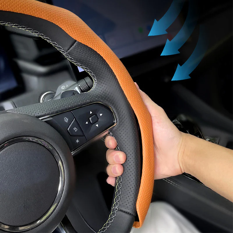 💖Breathable Non-Slip Ultra-Thin Steering Wheel Cover