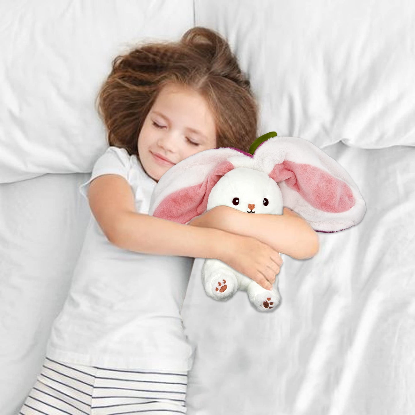 🍓Strawberry Bunny Transformed into Little Rabbit🎀 Fruit Doll Plush Toy🐰