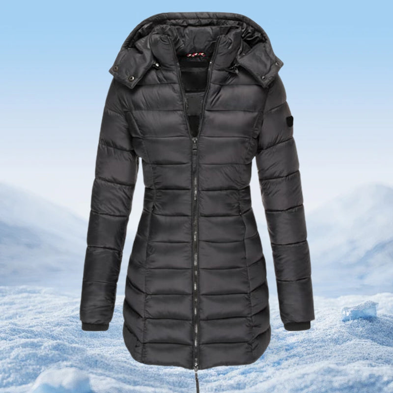 ๐ฅ Winter Women's Mid-length Padded Jacket Warm Solid Color Hooded Jacket