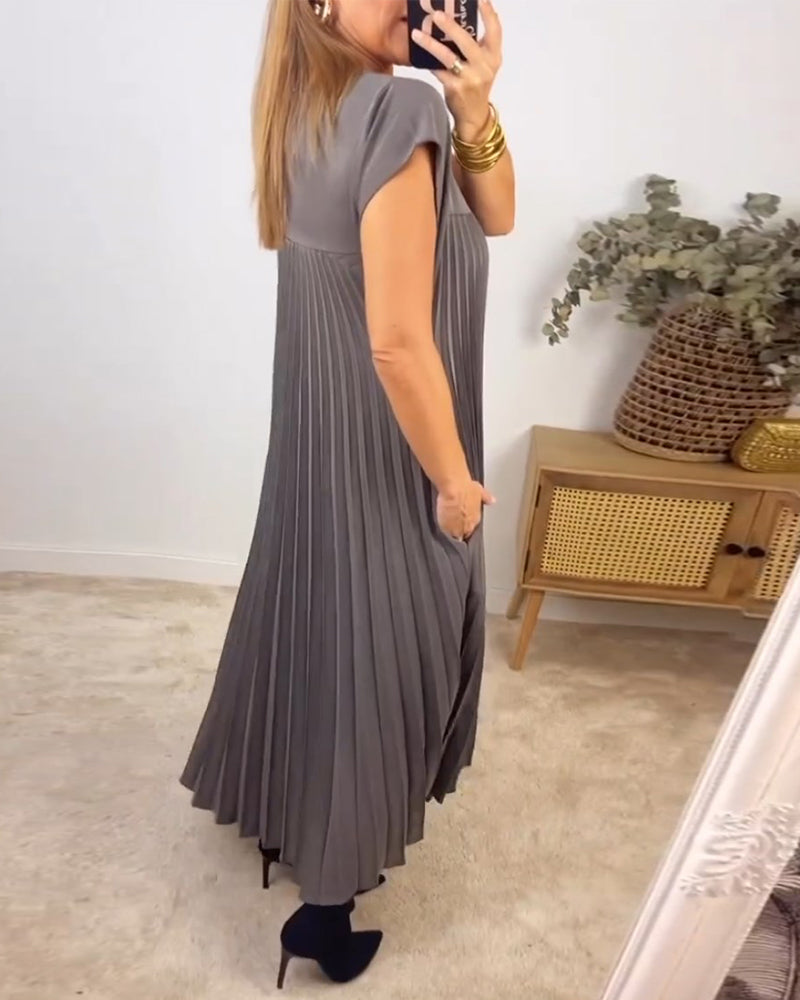 š„48% OFFš„Sleeveless pleated simple solid colour dress