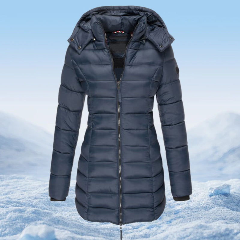 ๐ฅ Winter Women's Mid-length Padded Jacket Warm Solid Color Hooded Jacket