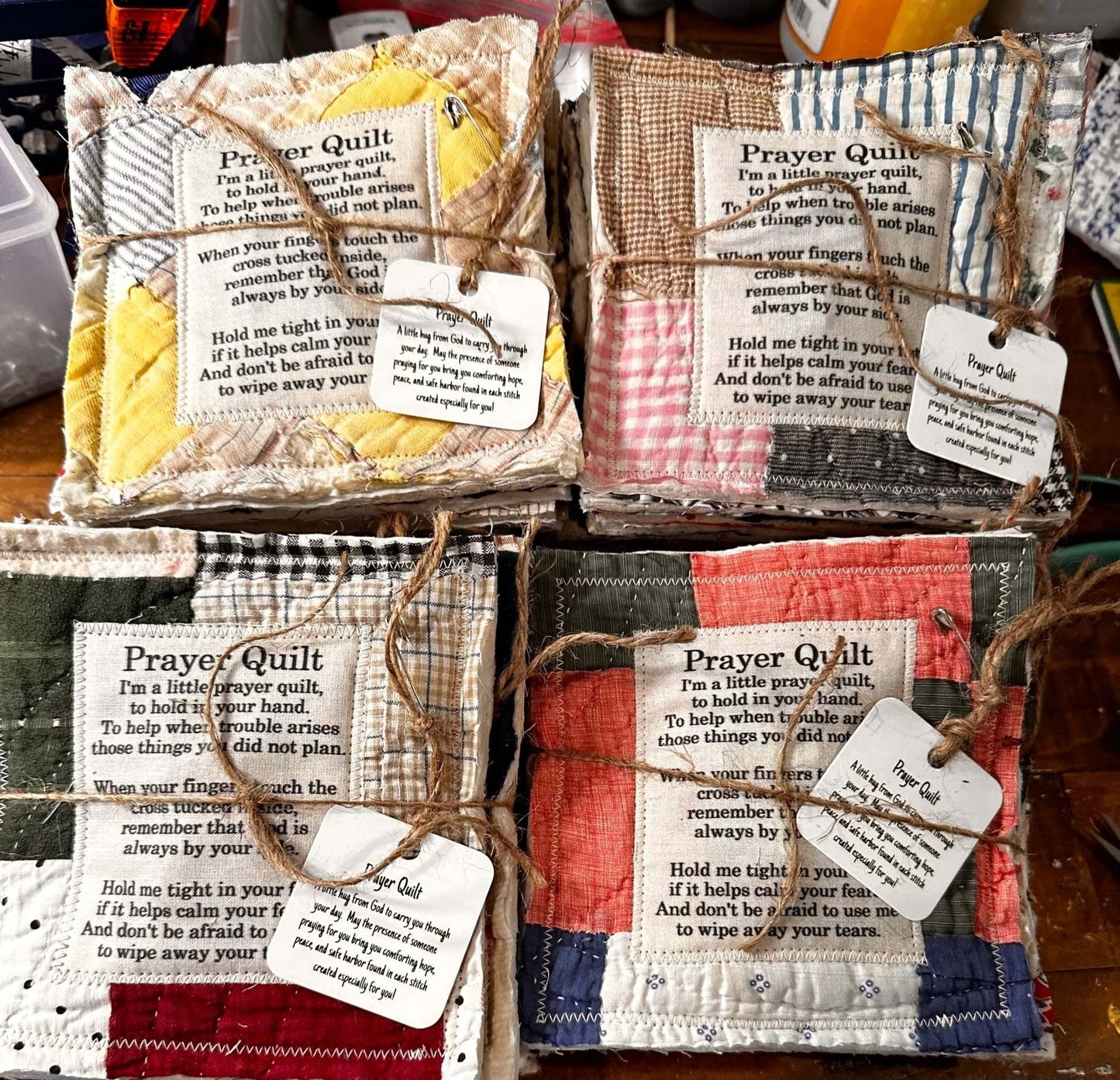 💜✝️Best Encouraged And Blessed Gift-Prayer Quilt With Cross Inside