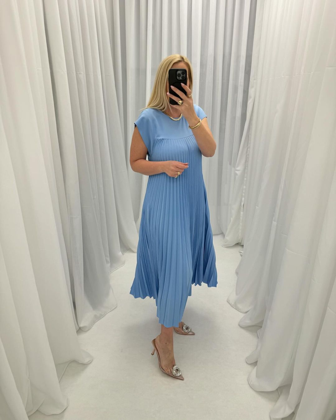 š„48% OFFš„Sleeveless pleated simple solid colour dress