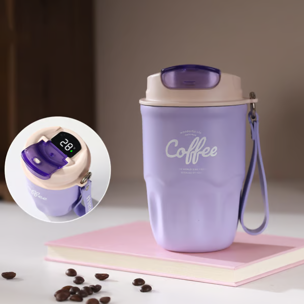 ☕ 316 Stainless Steel Coffee Vacuum Flask with Smart Temperature Display 🌡️