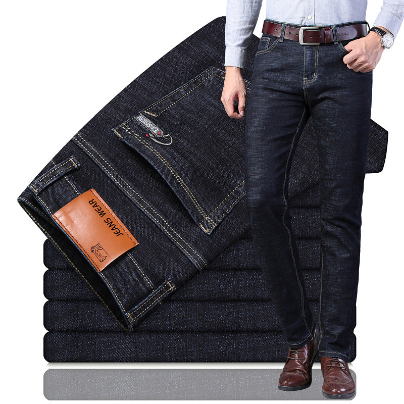 50% Off🎊 Men's Stretch High Waisted Faux Velvet Lined Warm Jeans