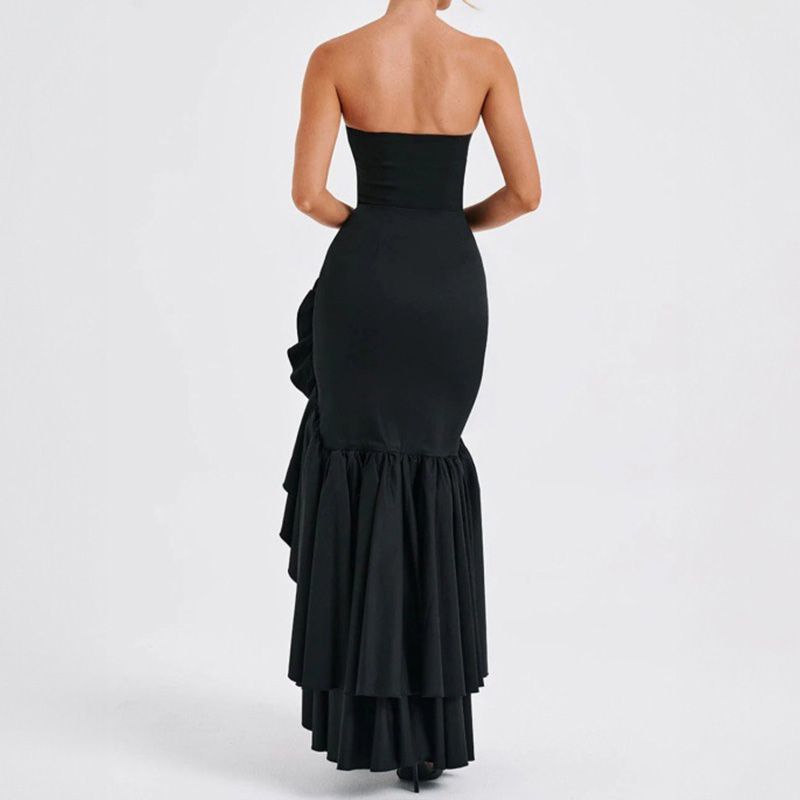 Sexy Strapless Irregular Hem Temperament Dress for Women💃