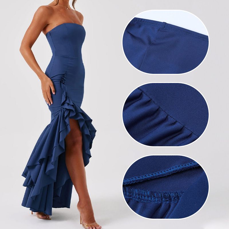 Sexy Strapless Irregular Hem Temperament Dress for Women💃