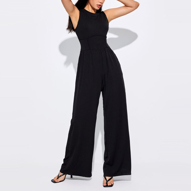 đ„Last Day Promotion 39% OFF đ„Womenâs Solid Sleeveless Wide Leg Jumpsuit