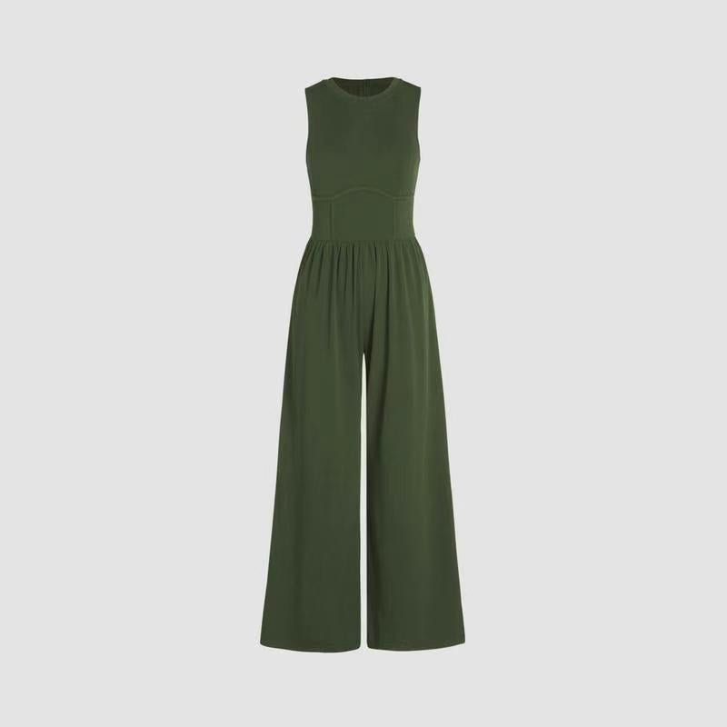 đ„Last Day Promotion 39% OFF đ„Womenâs Solid Sleeveless Wide Leg Jumpsuit