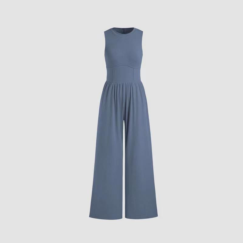 đ„Last Day Promotion 39% OFF đ„Womenâs Solid Sleeveless Wide Leg Jumpsuit