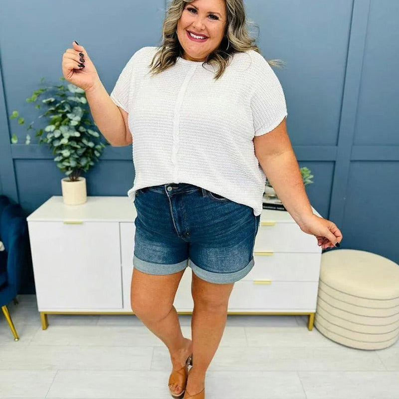 🔥 LAST DAY SALE 40% OFF 🔥 Women's Mid Rise Jean ShortsIn Blue