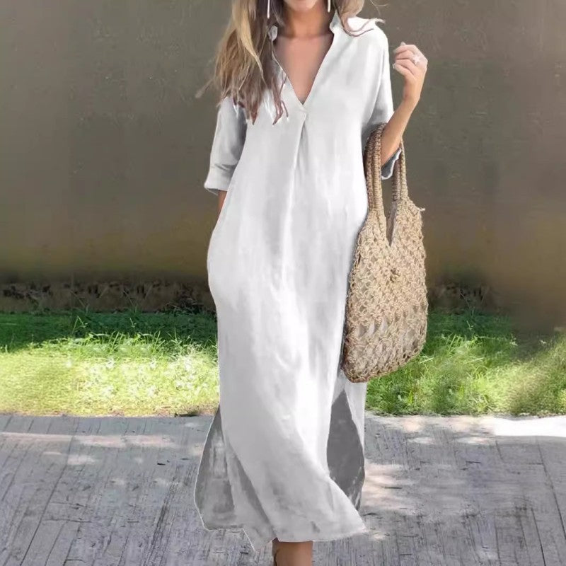 ✨Free Shipping on All Orders✨Elegant V-Neck Slit Dress