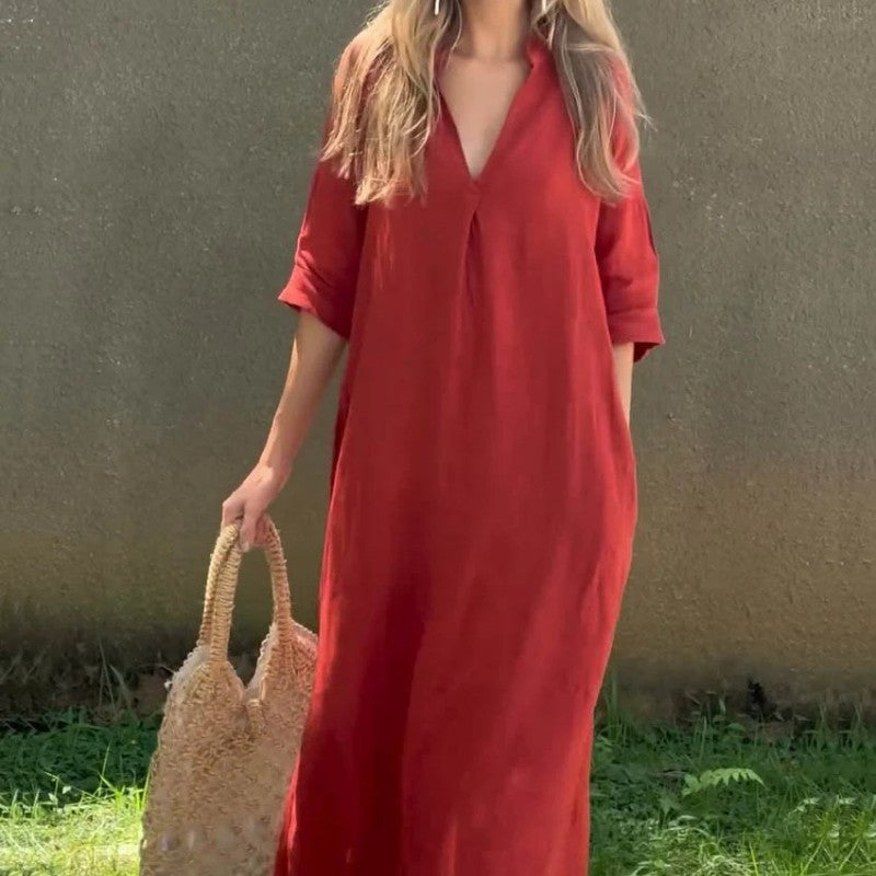 ✨Free Shipping on All Orders✨Elegant V-Neck Slit Dress