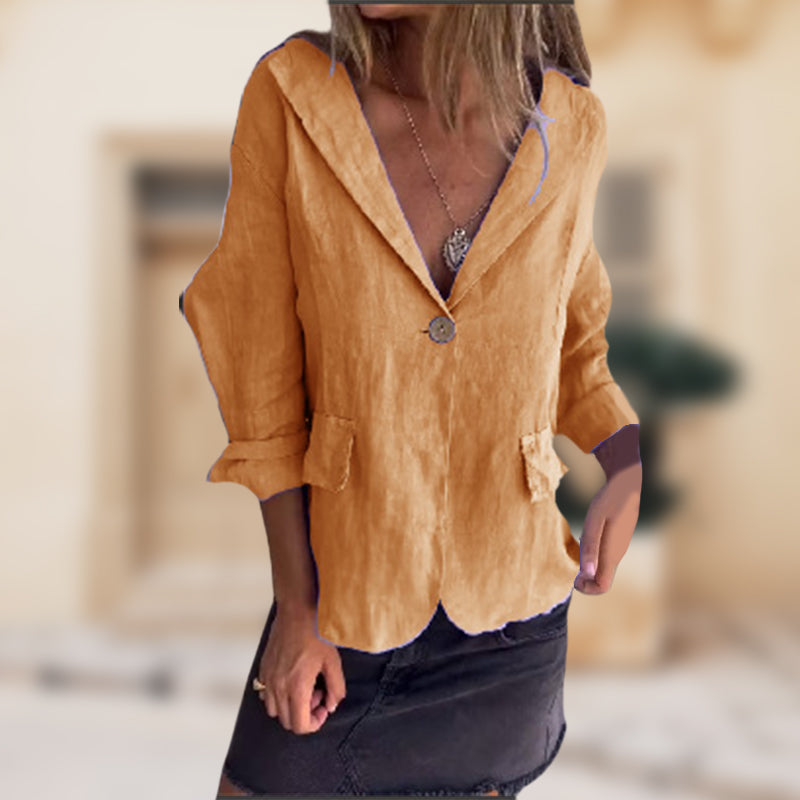 🔥49% OFF💝Women's Summer Cotton Linen Lightweight Blazer