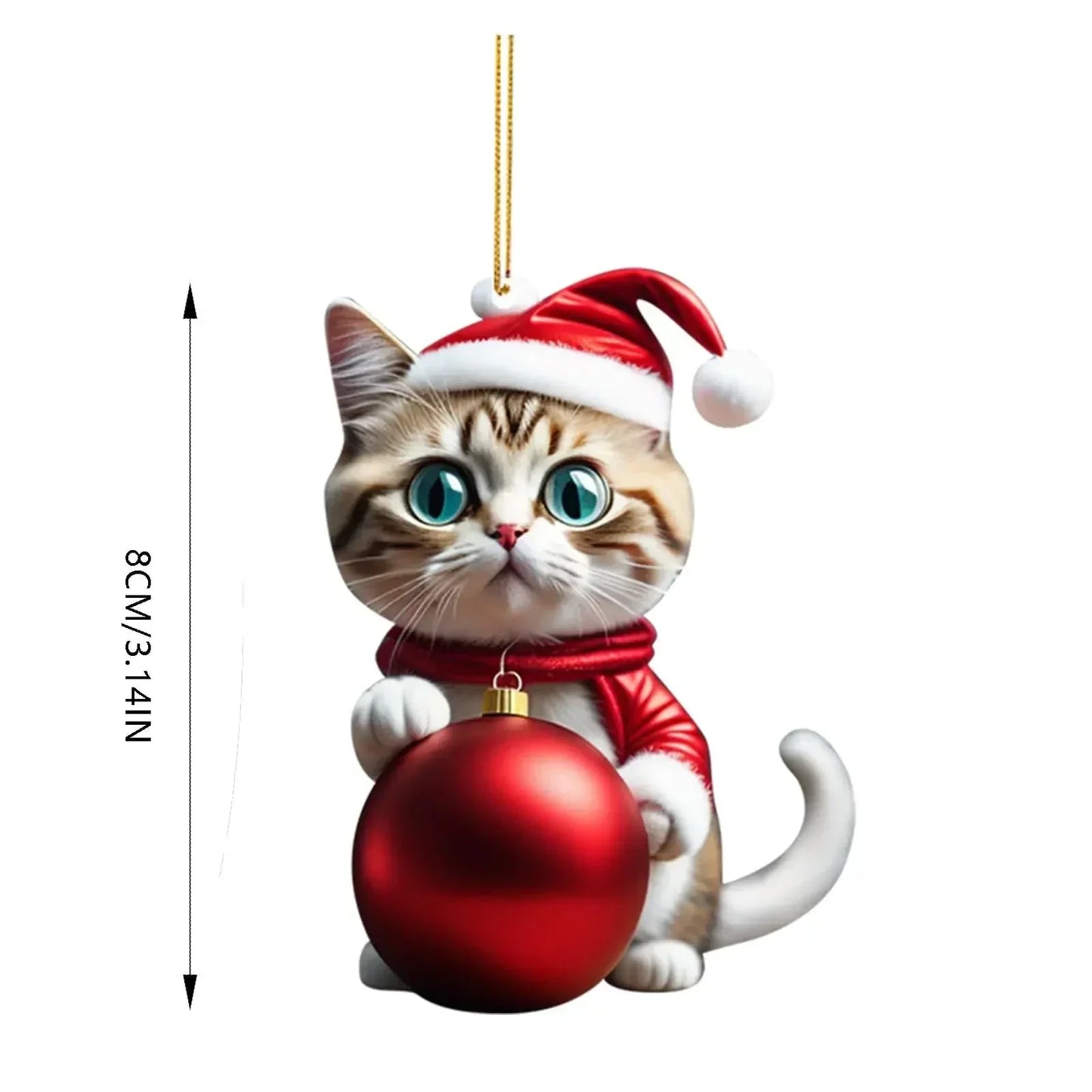 ๐10 Piece ๐ป Cat Christmas Tree Ornaments. Hanging Cat Ornaments