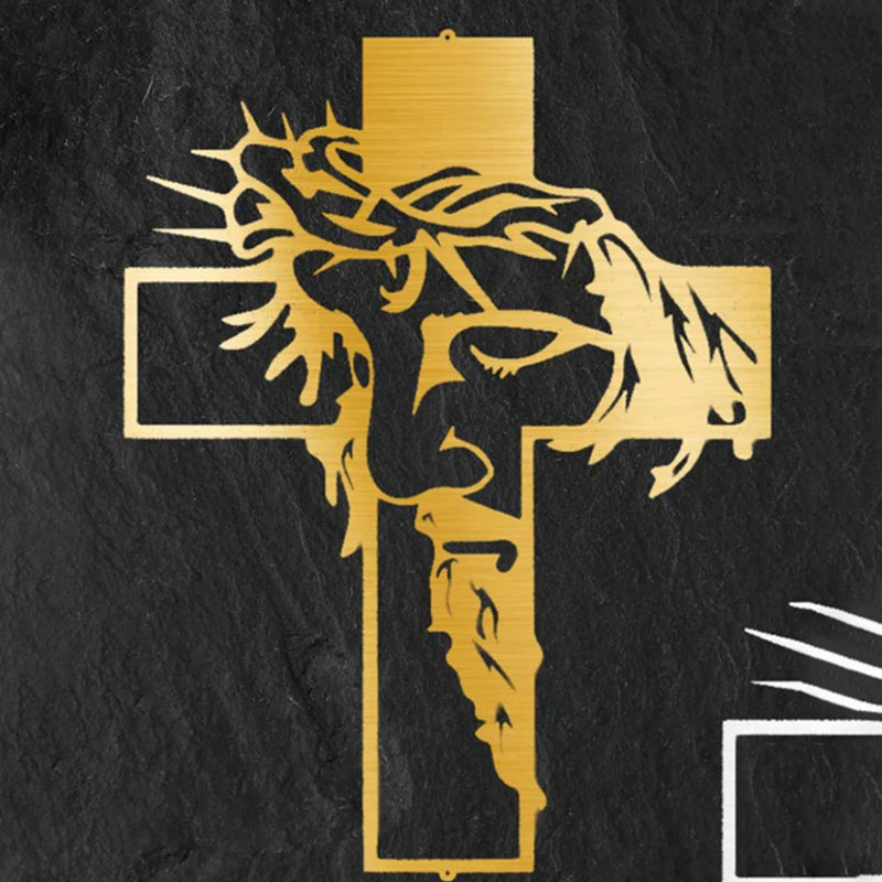 ON SALEš„Jesus Cross Metal Sign Christ Wall Decor