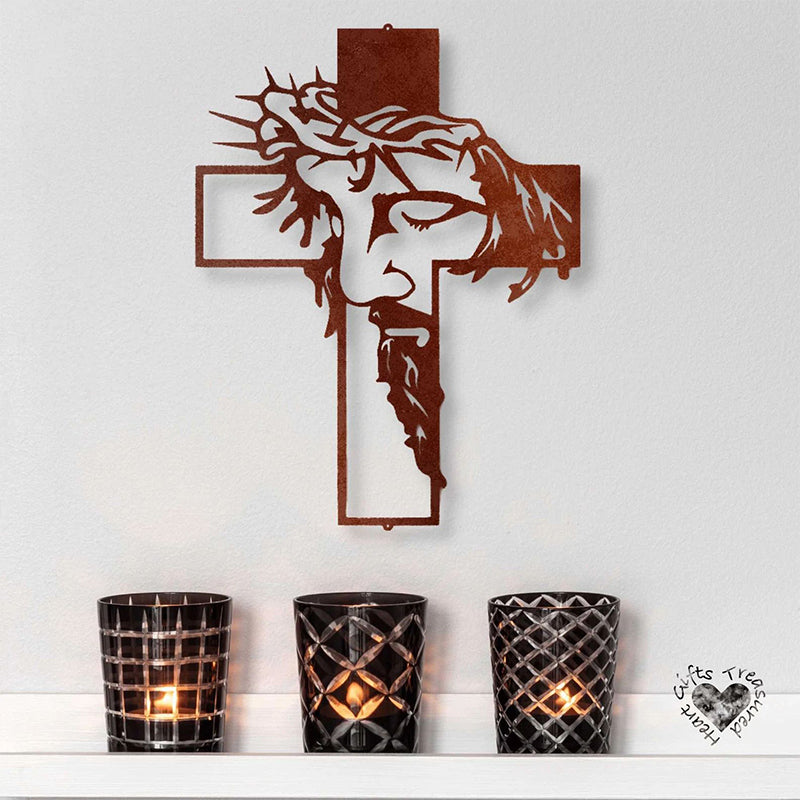 ON SALEš„Jesus Cross Metal Sign Christ Wall Decor