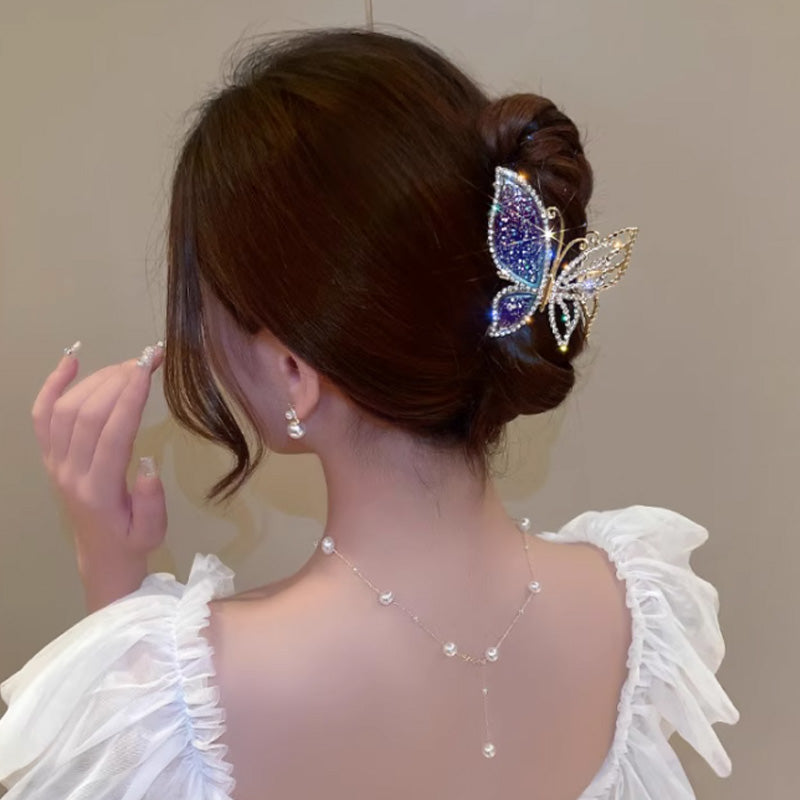 Amber Butterfly Hair Claw Clip