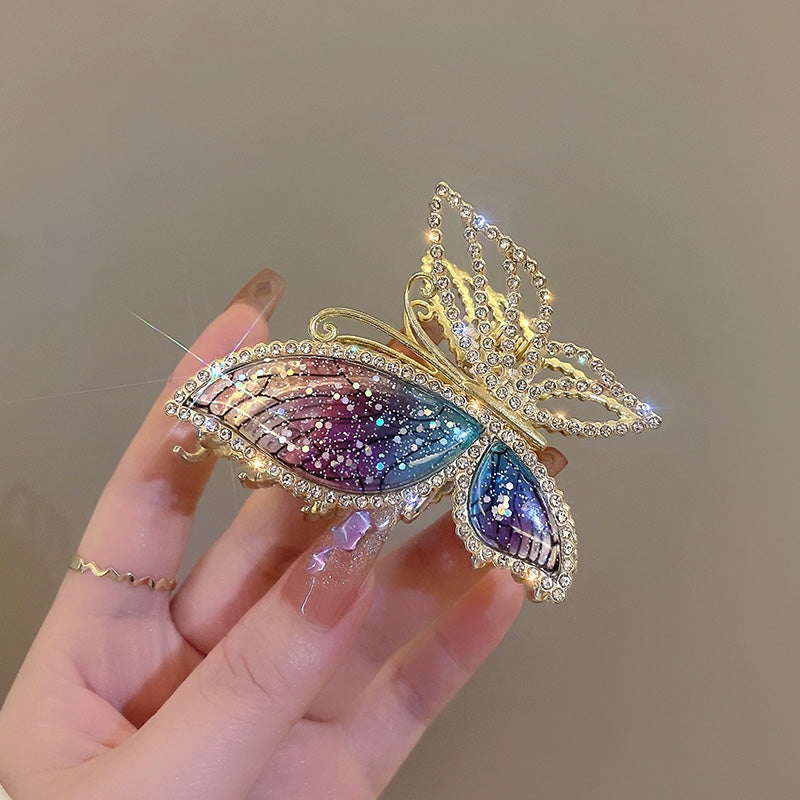 Amber Butterfly Hair Claw Clip