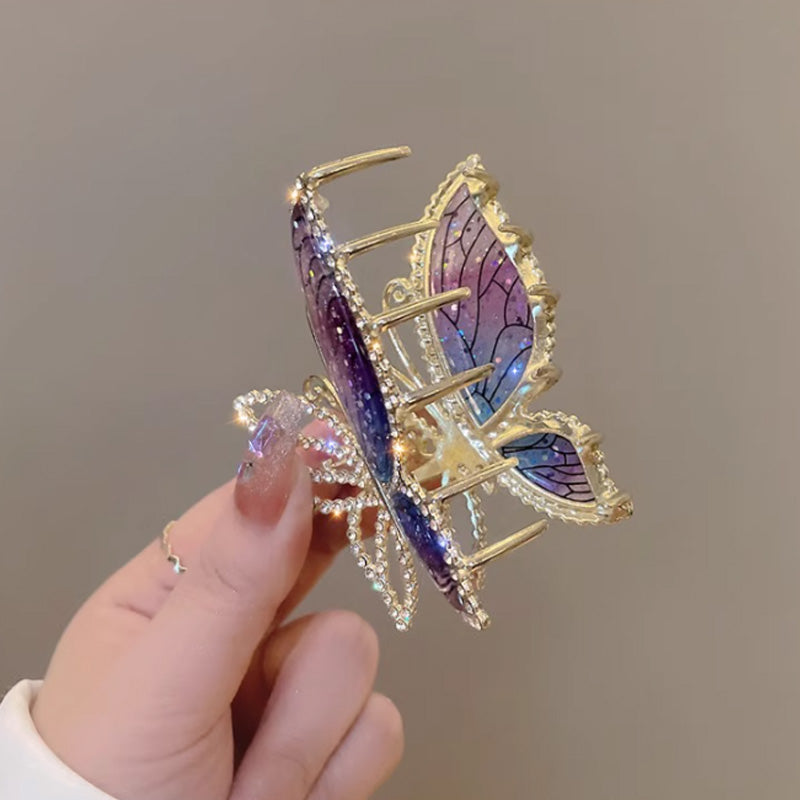 Amber Butterfly Hair Claw Clip