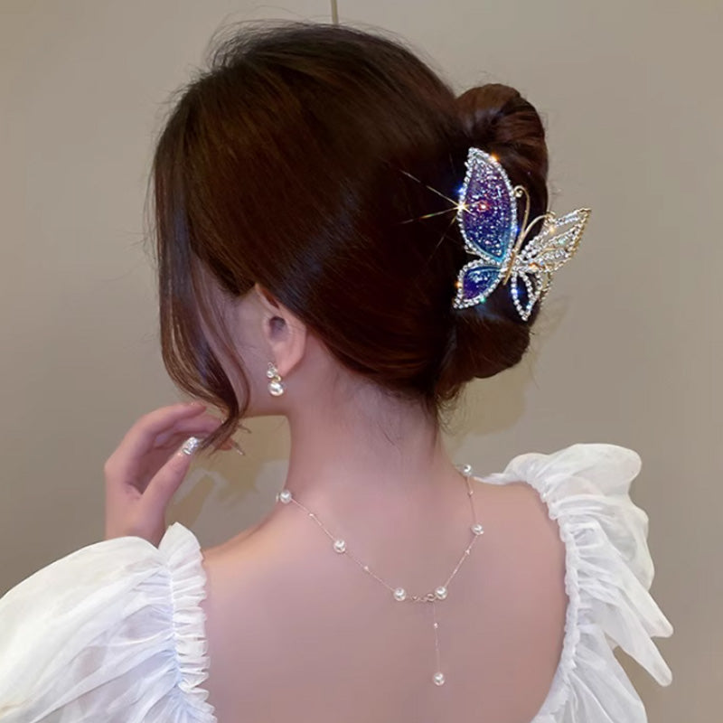 Amber Butterfly Hair Claw Clip