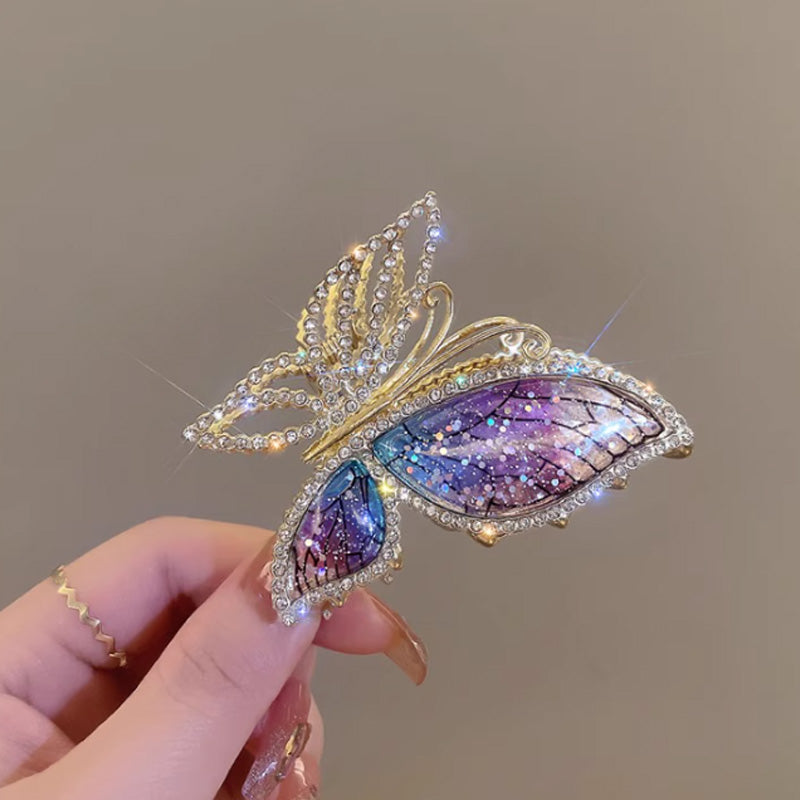 Amber Butterfly Hair Claw Clip