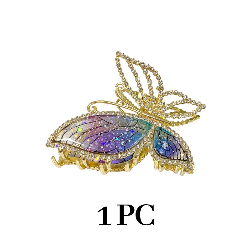 Amber Butterfly Hair Claw Clip