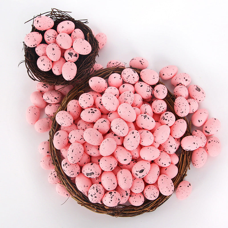 100pcs Easter Colored Foam Simulated Speckled Eggs
