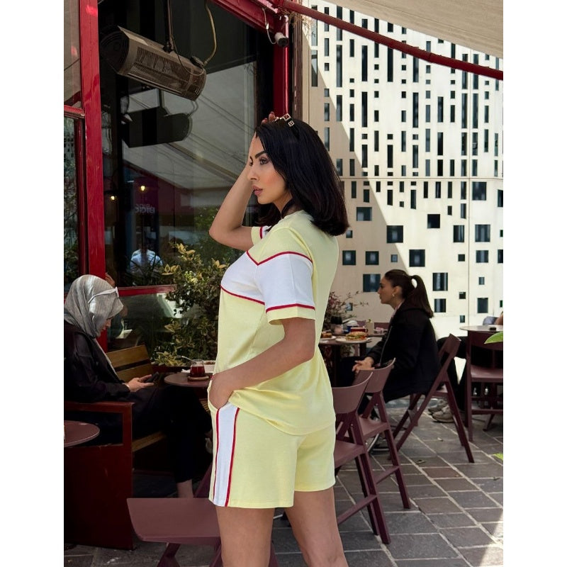Women's Crew Neck Short Sleeve and Shorts Set