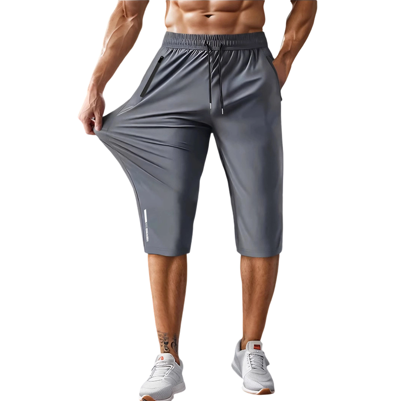 Men's Quick-drying Sports Capri Pants With Zipper Pockets 🩳💨