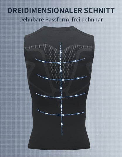 Ionic Shaping Vest – Cooling compression, smooths belly & love handles. Invisible under shirts. Feel confident again! 💪✨
