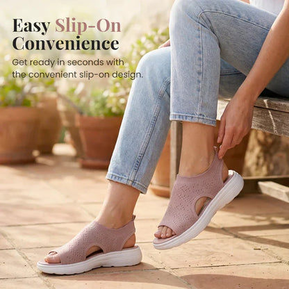 💐 Women's Breathable Knit Platform Sandals – Air-permeable knit upper, cushioned sole & lightweight comfy summer footwear ✨