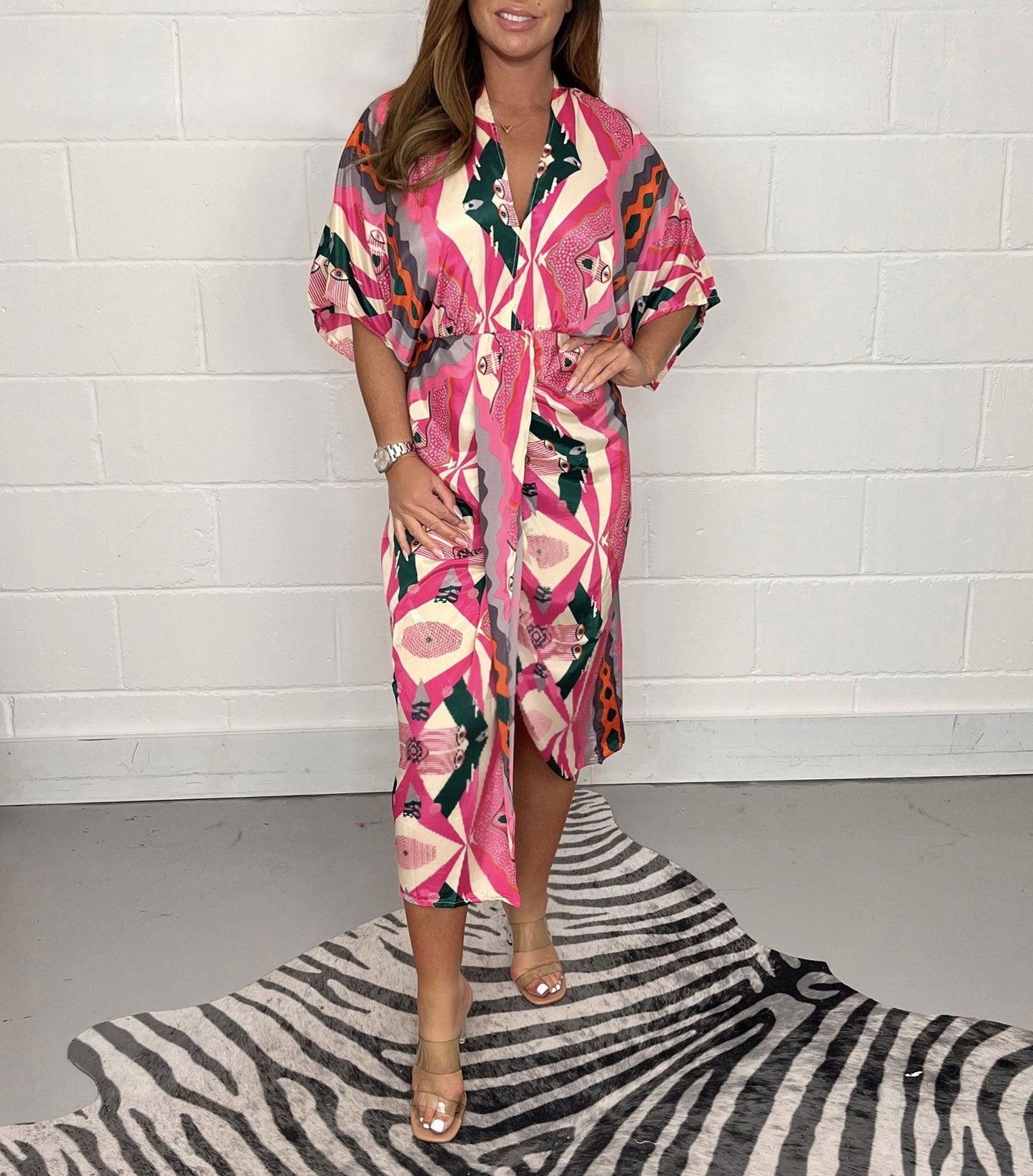 🌷LIMITED TIME OFFER 41%OFF🌷Printed  Kimono Midi Dress