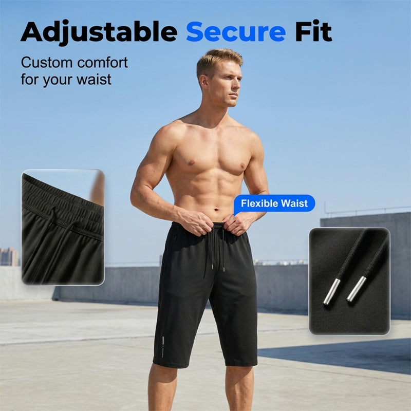 Men's Quick-drying Sports Capri Pants With Zipper Pockets 🩳💨