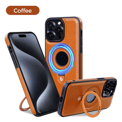 Full Faux Leather Shockproof Magnetic Case for iPhone