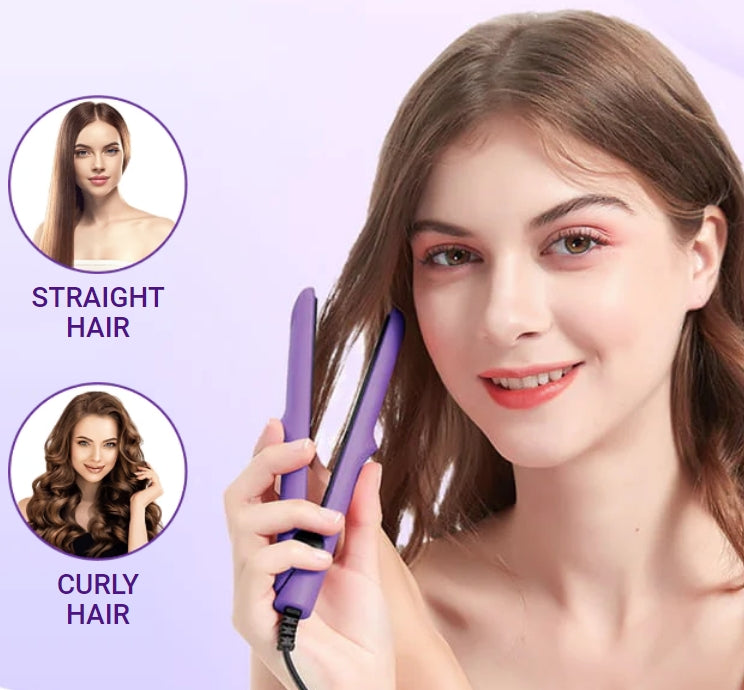 🎁Hot Sale 50% OFF⏳2-in-1 Mini Curling Wand & Flat Iron Hair Straightener