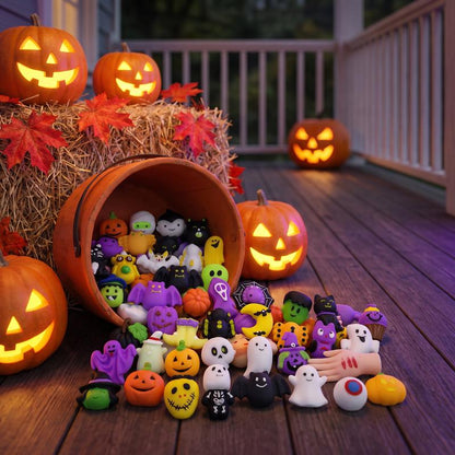 🎃 Halloween Squishy Toy Set Washable & Reusable🧹Party Favors & Trick-or-Treat 👻
