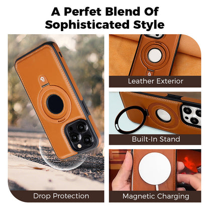 Full Faux Leather Shockproof Magnetic Case for iPhone