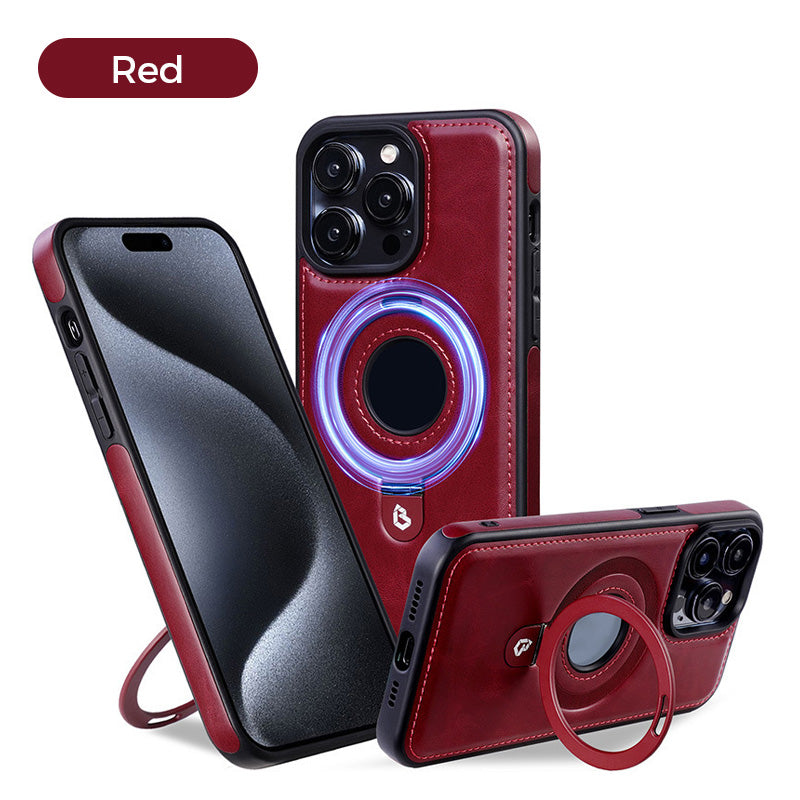 Full Faux Leather Shockproof Magnetic Case for iPhone