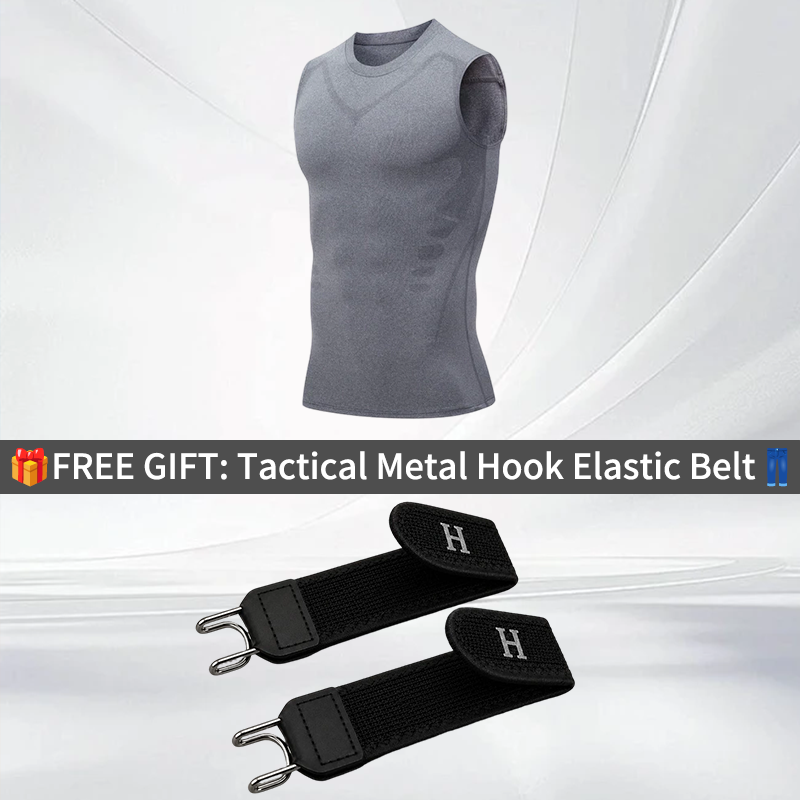 Ionic Shaping Vest – Cooling compression, smooths belly & love handles. Invisible under shirts. Feel confident again! 💪✨