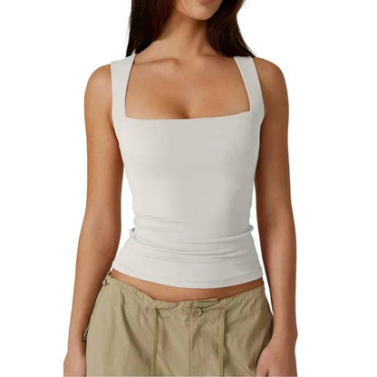🎀Women’s Square Neck Sleeveless Tank Top – Soft, Stretchy & Chic
