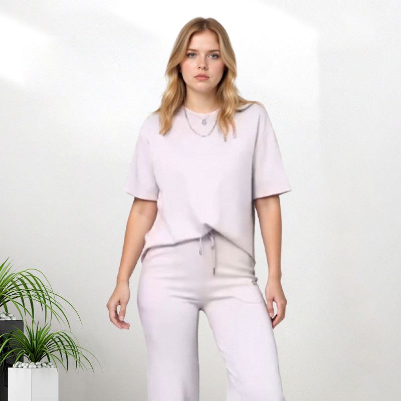 ✨Chic Women's 2-Piece Outfit – Comfy Top & Matching Pants