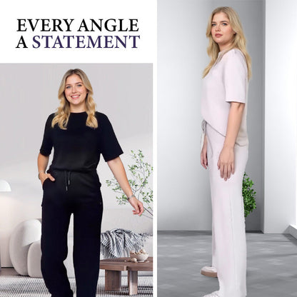 ✨Chic Women's 2-Piece Outfit – Comfy Top & Matching Pants