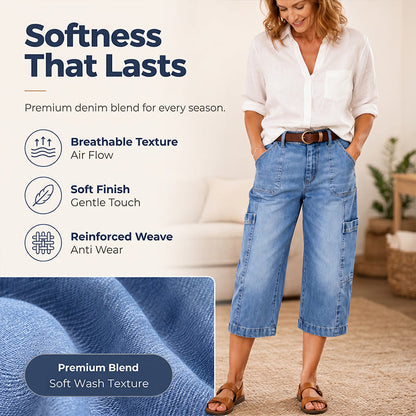⏳Time-Limited Special⏰Women's Casual Stretchy Cropped Denim Pants
