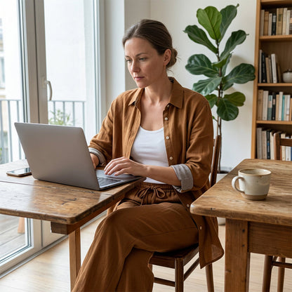 Women's Cotton Linen Long Sleeve Blouse And Pants Set 🧥+👖