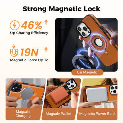 Full Faux Leather Shockproof Magnetic Case for iPhone