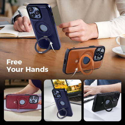 Full Faux Leather Shockproof Magnetic Case for iPhone