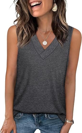 ✨Women's Sleeveless V-Neck Slimming Loose Fit Casual Tank Top